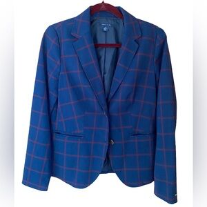 Women’s Tommy Hilfiger navy blue and red plaid blazer size 10